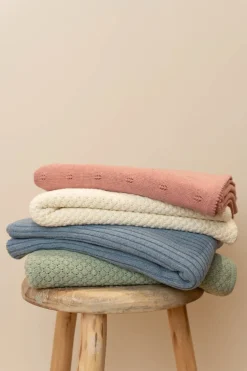 Little Dutch Wiegdeken Gebreid Pure Denim Blue 70x100 cm