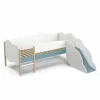 Longane Bed & Glijbaan Mat Wit/Blauw