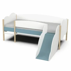 Longane Bed & Glijbaan Mat Wit/Blauw