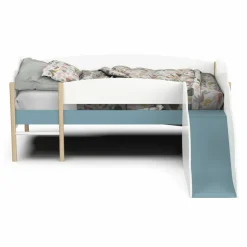 Longane Bed & Glijbaan Mat Wit/Blauw