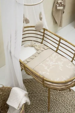 Meyco Baby Branches Ledikant Deken Geweven Sand 100x150 cm