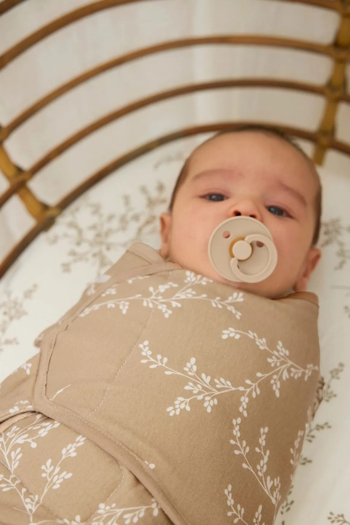 Meyco Baby Branches Swaddlemeyco Inbakerdoek Gevoerd Sand 0-3 Maanden