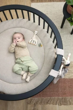 Meyco Baby Knit Basic Boxkleed Rond – Sand Melange 95 cm