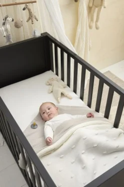 Meyco Baby Knots Teddy Ledikant Deken Offwhite 100x150 cm
