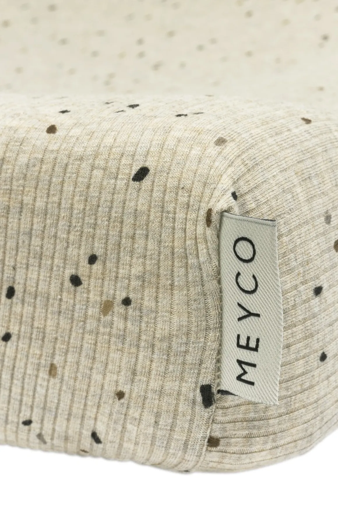 Meyco Baby Rib Mini Spot Aankleedkussenhoes - Sand Melange 50x70cm