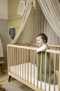 Meyco Baby Uni Baby Slaapzak Gevoerd Pre-Washed Hydrofiel Olive Green 70cm