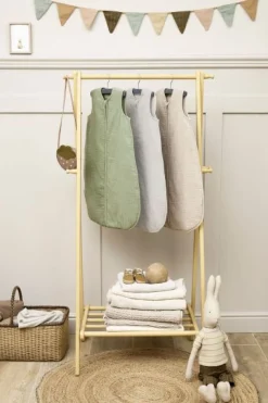 Meyco Baby Uni Baby Slaapzak Gevoerd Pre-Washed Hydrofiel Olive Green 70cm