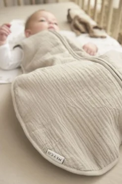 Meyco Baby Uni Baby Slaapzak Gevoerd Pre-Washed Hydrofiel Sand 90cm