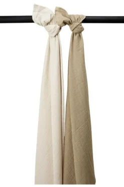 Meyco Baby Uni Swaddle 2-pack Hydrofiel Soft Sand/Taupe - 120x120cm