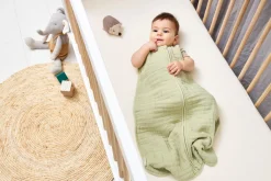 Meyco Baby Uni Zomerslaapzak Hydrofiel Soft Olive 90 cm