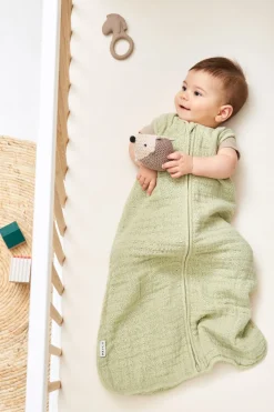 Meyco Baby Uni Zomerslaapzak Hydrofiel Soft Olive 60cm