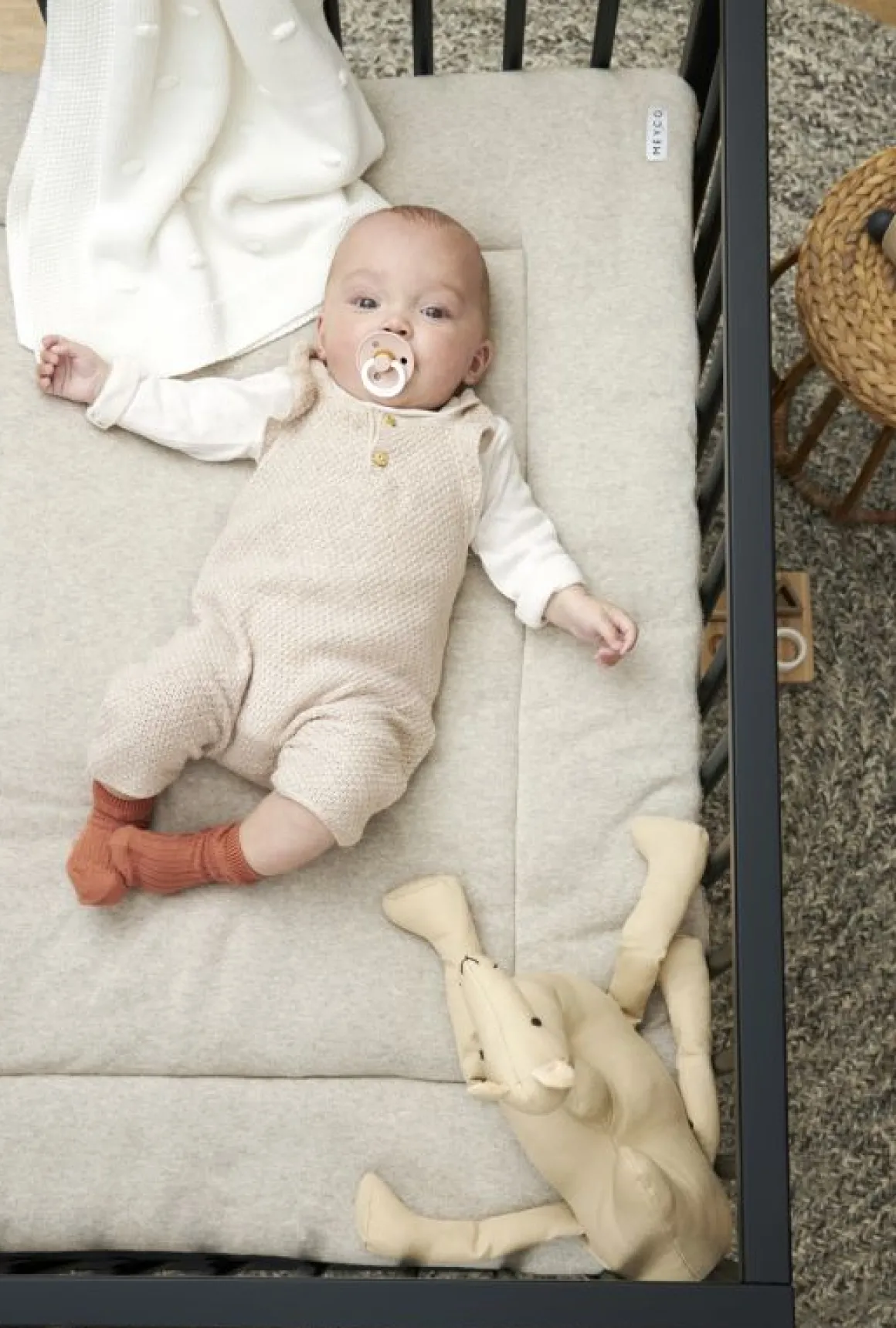 Meyco Boxkleed Knit Basic Sand Melange 77x97 cm