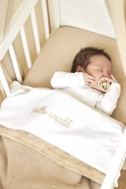 Meyco Ledikantdeken Teddy Mini Knots Sand 100x150 cm