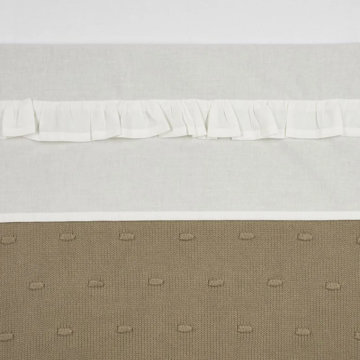 Meyco Ledikantlaken Ruffle Offwhite 100 x 150 cm