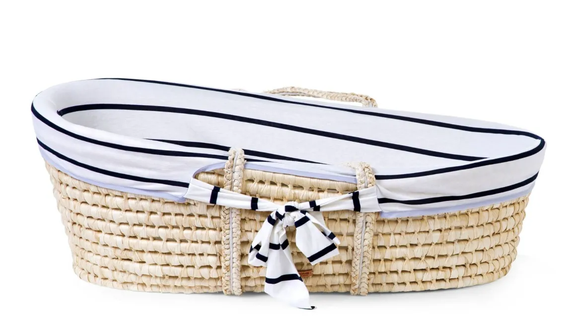 Moses Mand Naturel + Matras + Jersey Hoes Marin