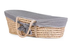Moses Mand Naturel + Matras + Jersey Hoes Grijs