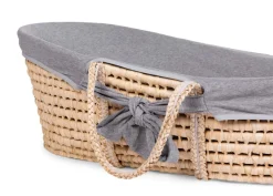 Moses Mand Naturel + Matras + Jersey Hoes Grijs
