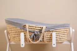 Moses Mand Naturel + Matras + Jersey Hoes Grijs