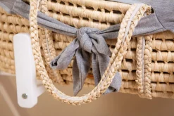 Moses Mand Naturel + Matras + Jersey Hoes Grijs