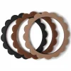 Mushie Bijtring Armbanden 3 Stuks Black/Natural/Caramel