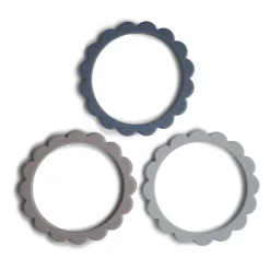 Mushie Bijtring Armbanden 3 Stuks Steel/Dove Grey/Stone