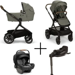 Nuna Kinderwagen 3 in 1 DEMI™ next Pine + Autostoel PIPA™ next + Nuna Base CURV