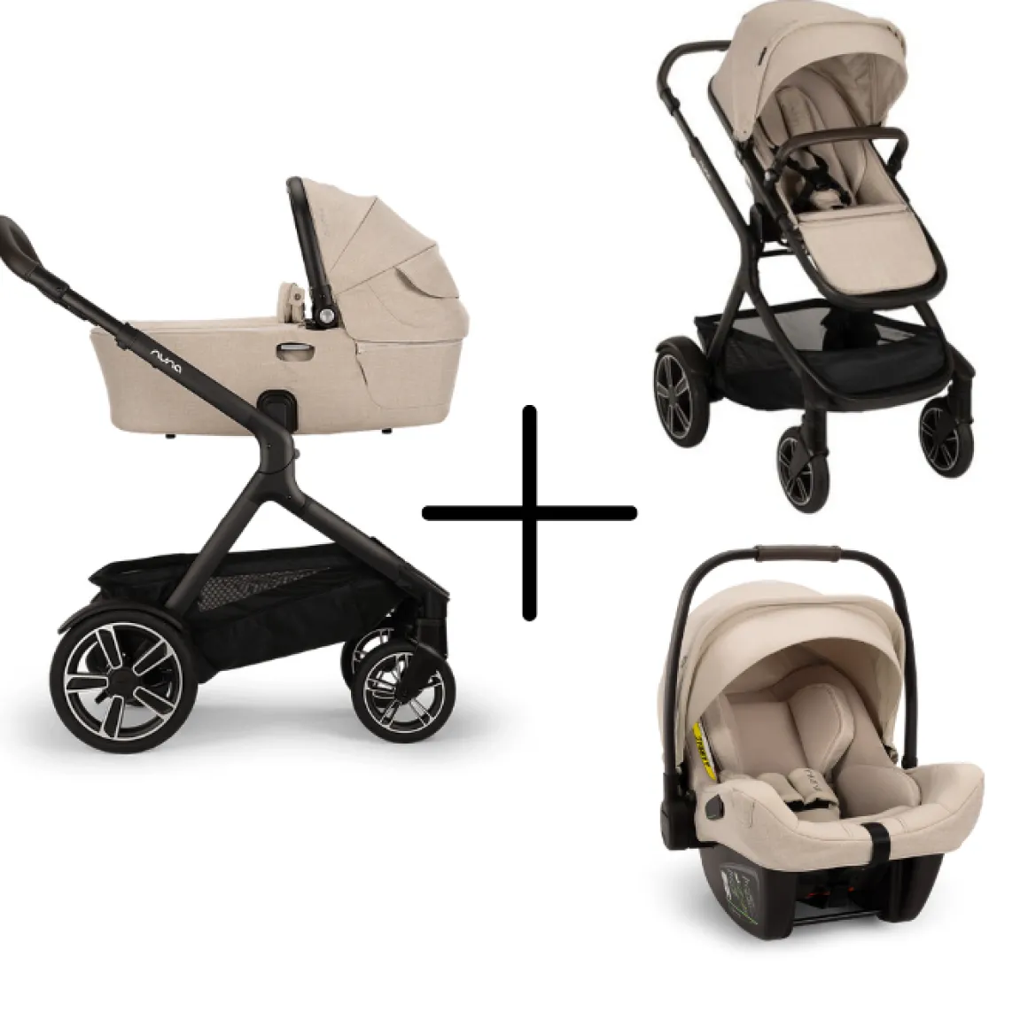 Nuna Kinderwagen 3 in 1 DEMI™ next Biscotti + Autostoel PIPA™ next