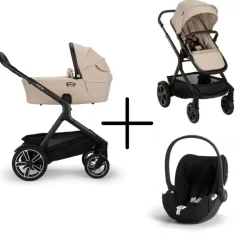 Nuna Kinderwagen 3 in 1 DEMI™ next Biscotti + Autostoel Cloud T I Size