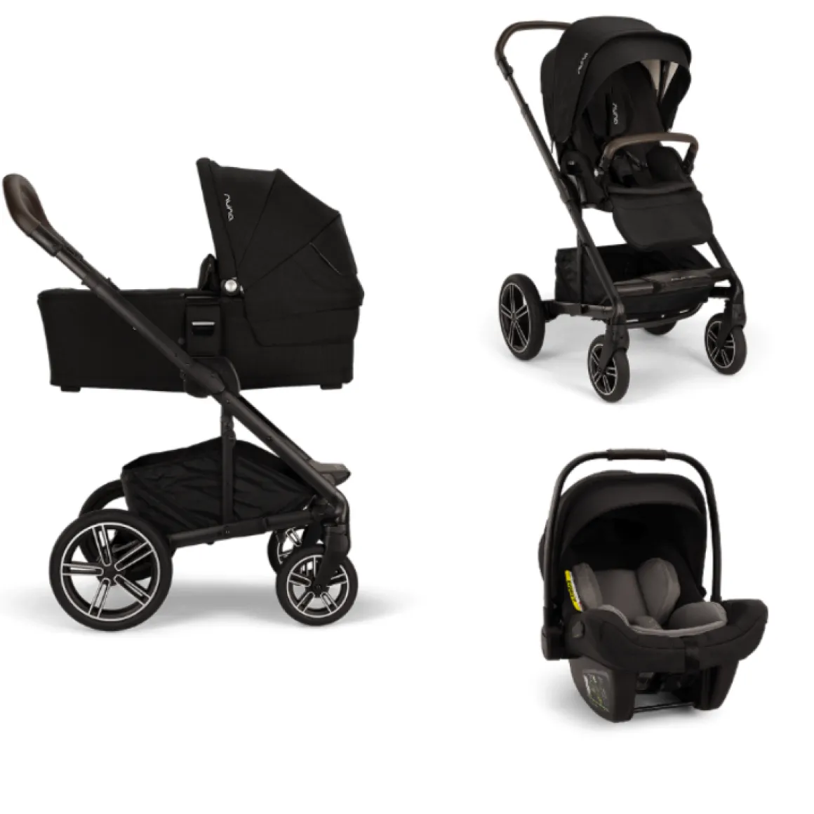 Nuna Kinderwagen 3 in 1 MIXX™ next Caviar + Autostoel PIPA™ next