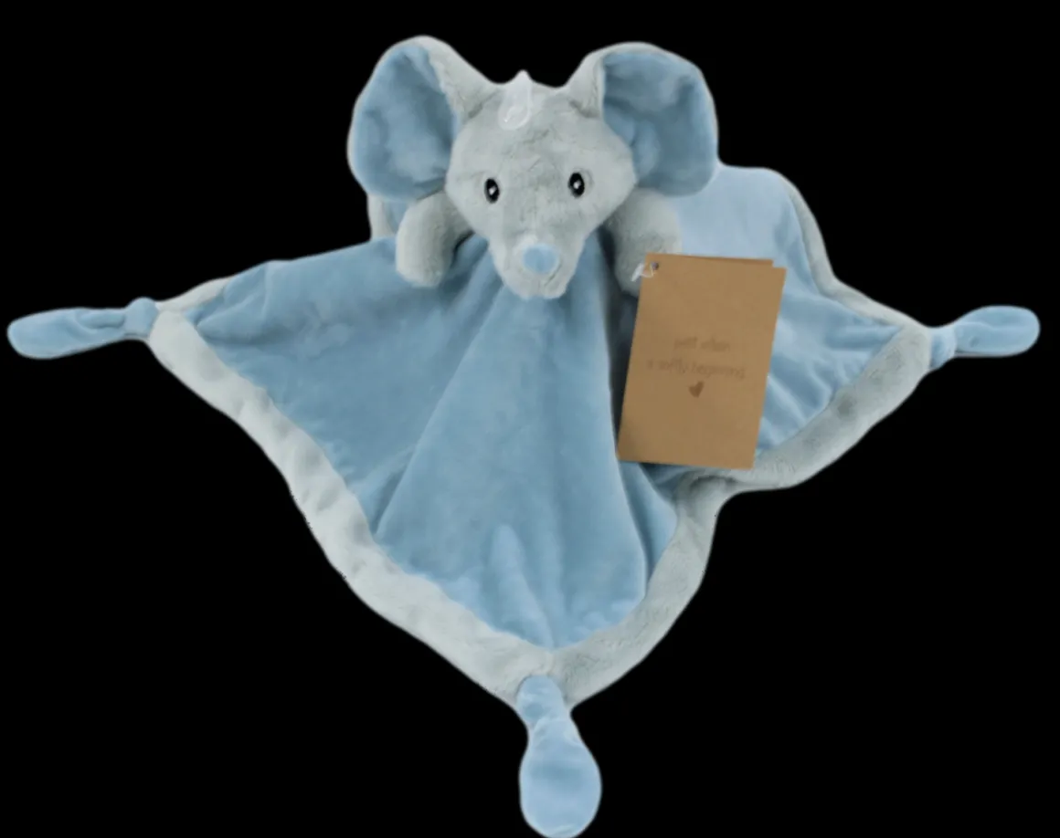 Petit Villain Knuffeldoek Olifant Blauw