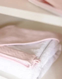 Poetree Kids Badcape & Washandje Chevron Light Pink