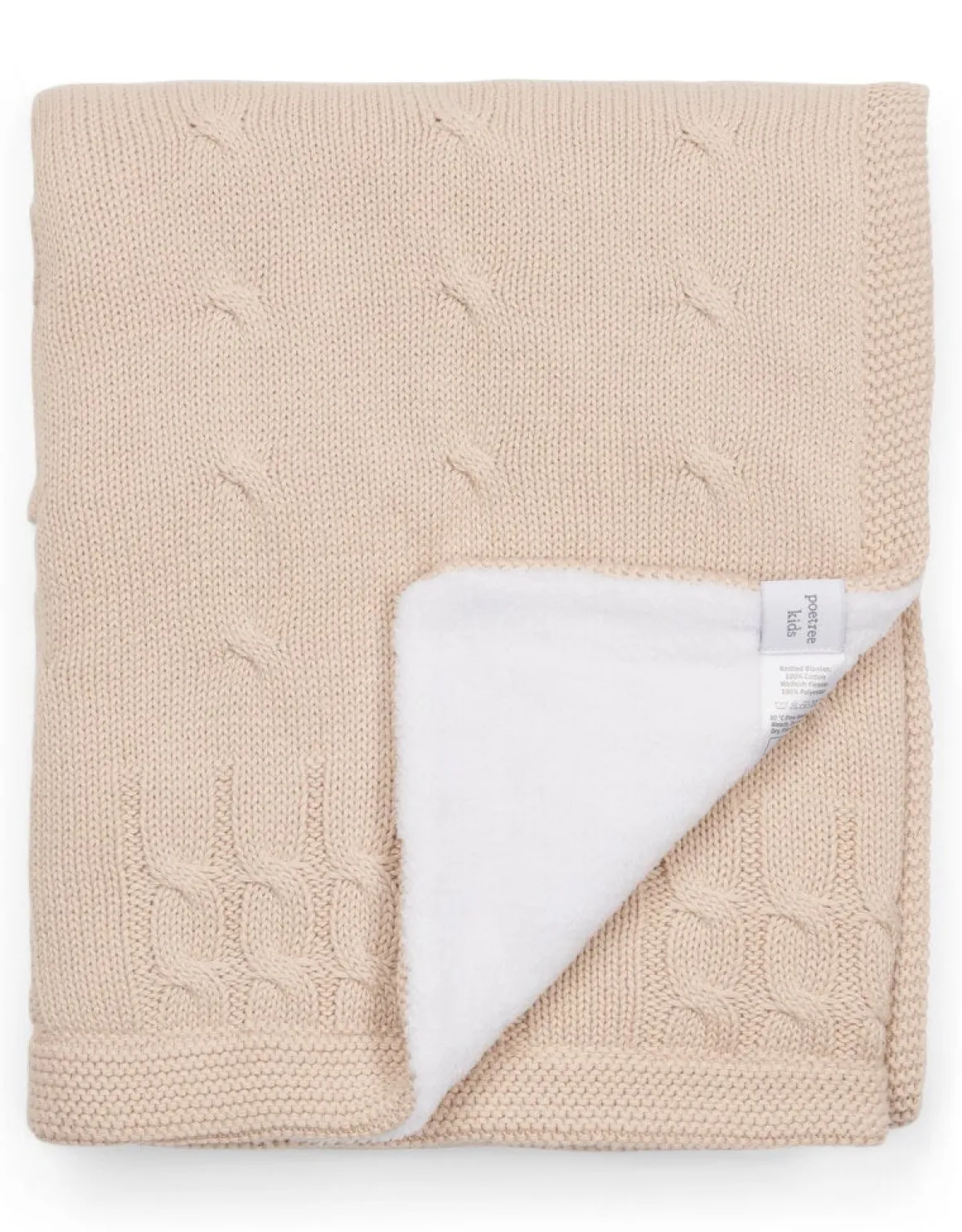 Poetree Kids Gevoerde Ledikant Deken Chamonix Sand/Camel 100x135cm