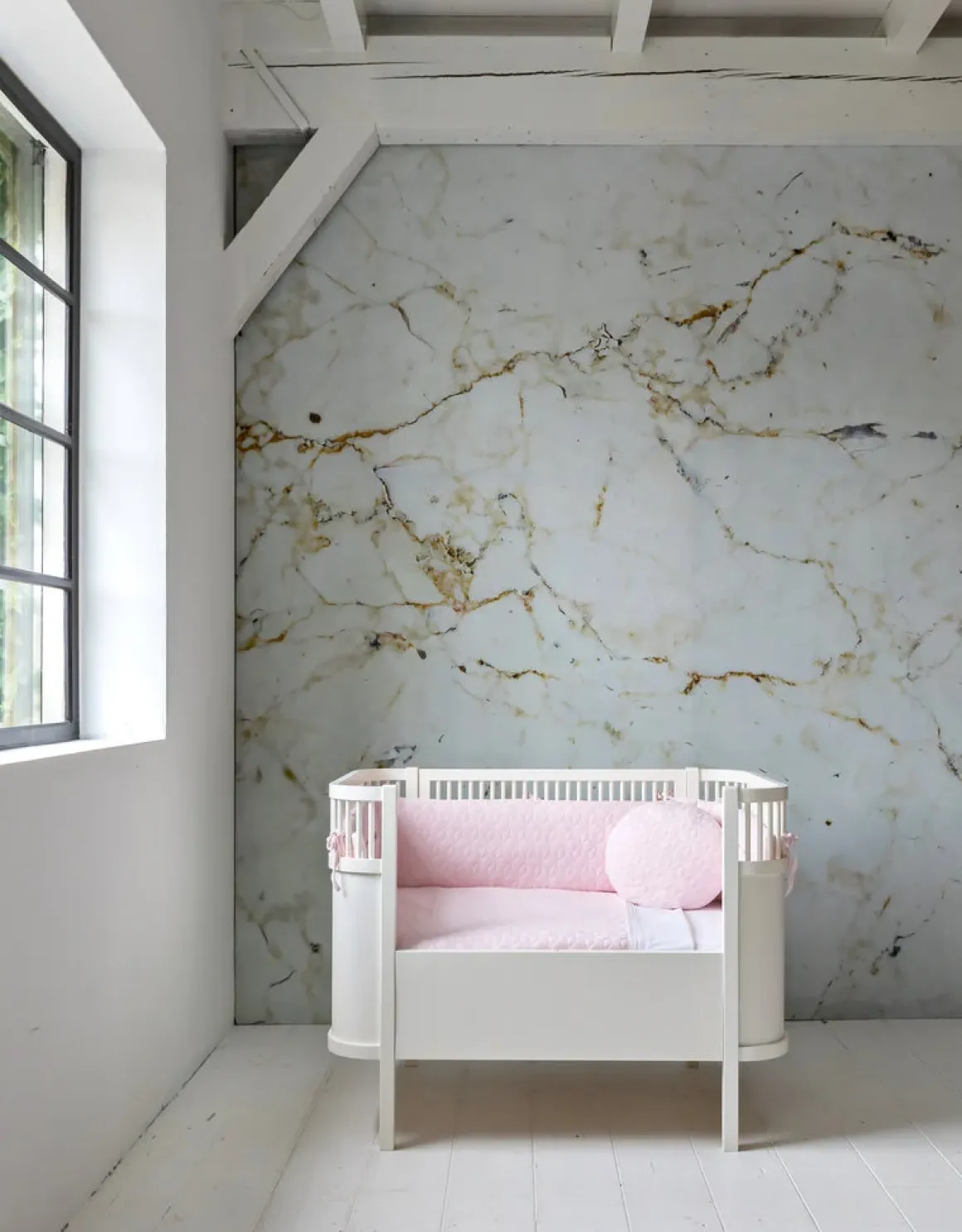 Poetree Kids Ledikant Laken Chevron Light Pink (110x140cm)