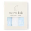 Poetree Kids Tetra Hydrofiele Doekjes Licht Blauw & Wit 60x60cm