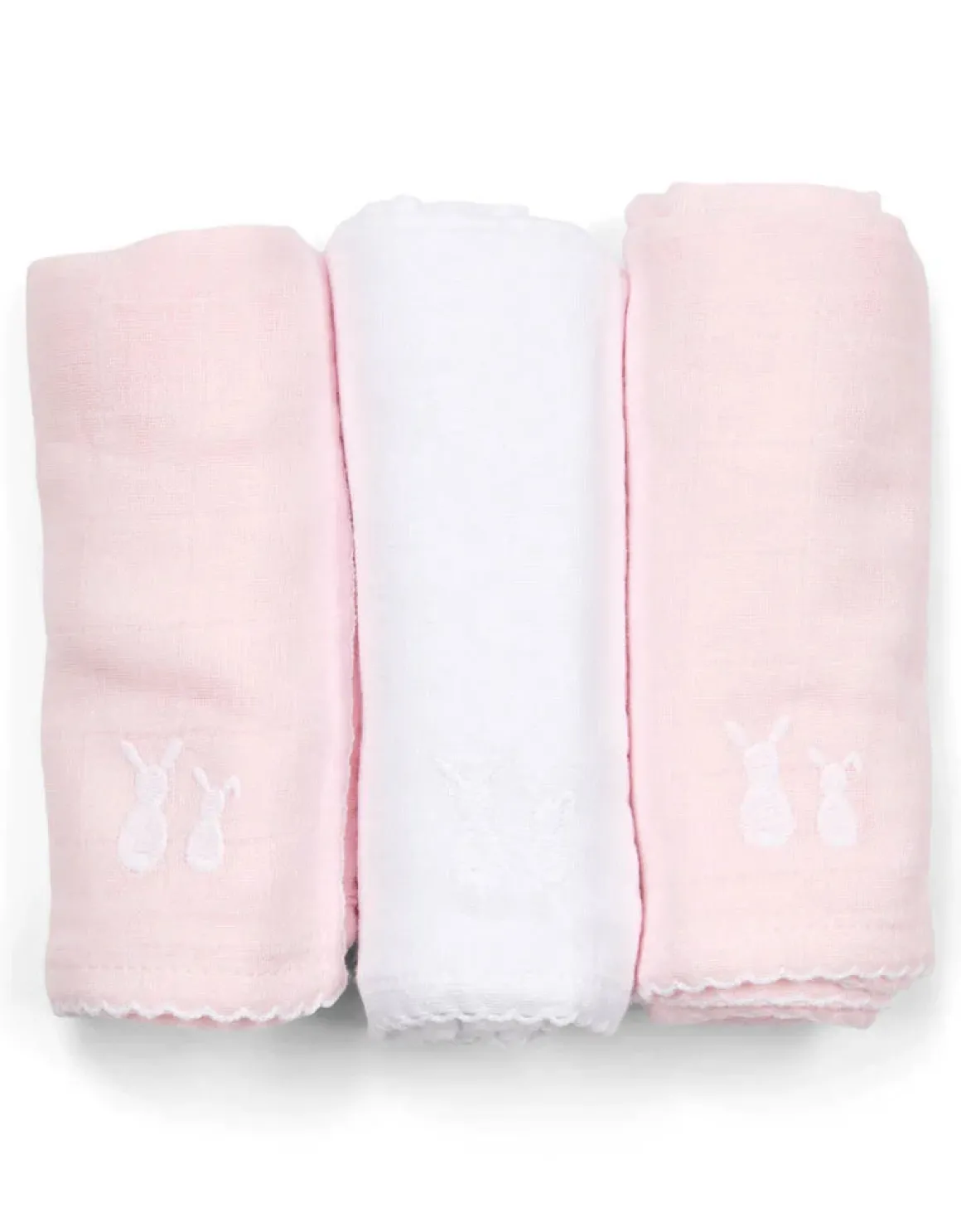 Poetree Kids Tetra Hydrofiele Doekjes Licht Roze & Wit 60x60cm