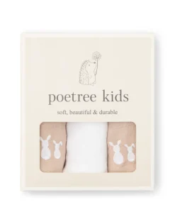 Poetree Kids Tetra Hydrofiele Doekjes Camel & White 60x60cm