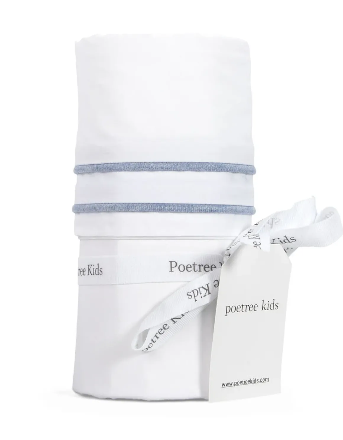 Poetree Kids Wieg Laken Chevron Denim Blue (80x100cm)