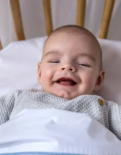 Poetree Kids Wieg Laken Chevron Denim Blue (80x100cm)