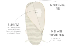 Puckababy Inbakerslaapzak Piep 0/3 M Cotton Green Stripes