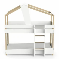 Stapelbed Timber 90x200 cm Mat Wit/Massief Den