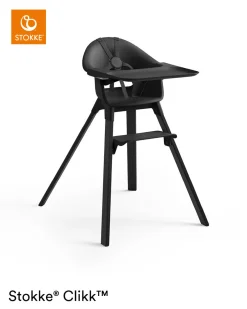 Stokke® Clikk™ Kinderstoel Midnight Black + Reistas