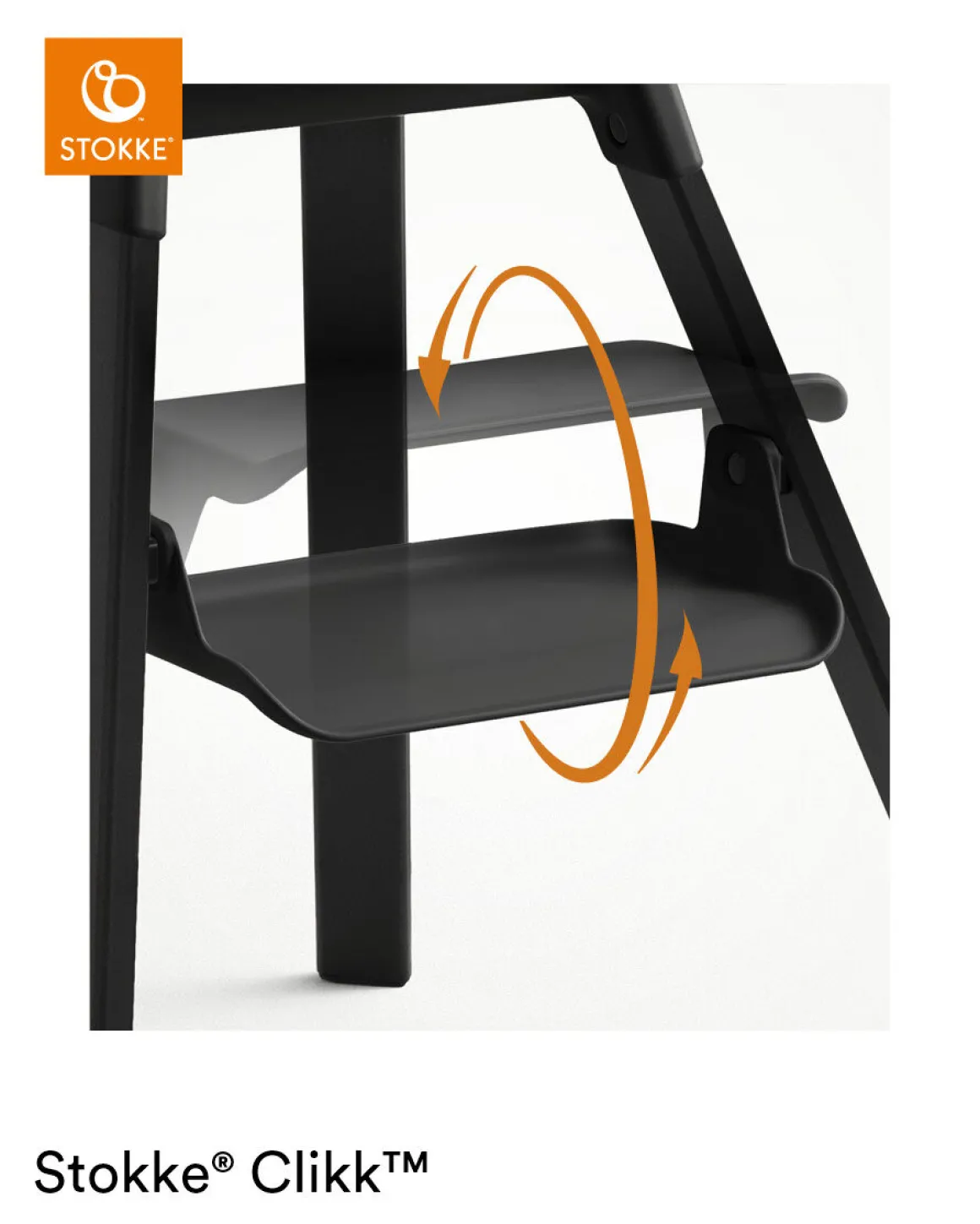 Stokke® Clikk™ Kinderstoel Midnight Black + Reistas