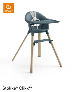 Stokke® Clikk™ Kinderstoel Fjord Blue + Reistas