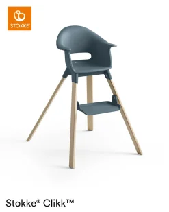 Stokke® Clikk™ Kinderstoel Fjord Blue + Reistas