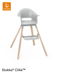 Stokke® Clikk™ Kinderstoel Cloud Grey + Reistas