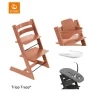 Stokke® Kinderstoel Tripp Trapp® Terracotta + Newborn Set™ Anthracite + Baby Set™ Terracotta + Tray™