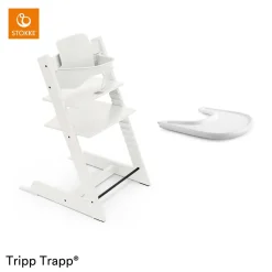Stokke® Kinderstoel Tripp Trapp® White + Newborn Set™ + Baby Set™ White + Tray™