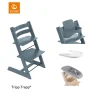 Stokke® Kinderstoel Tripp Trapp® Fjord Blue + Newborn Set™ + Baby Set™ Fjord Blue + Tray™