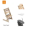 Stokke® Kinderstoel Tripp Trapp® Wild Wood + Newborn Set™ Anthracite + Baby Set™ Natural + Tray™
