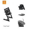 Stokke® Kinderstoel Tripp Trapp® Black + Newborn Set™ Anthracite + Baby Set™ Black + Tray™